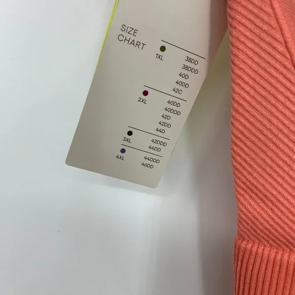 All In Motion Sports Bra Plus 2X (40DD) Seamless Medium Support Racerback - Picture 4 of 10